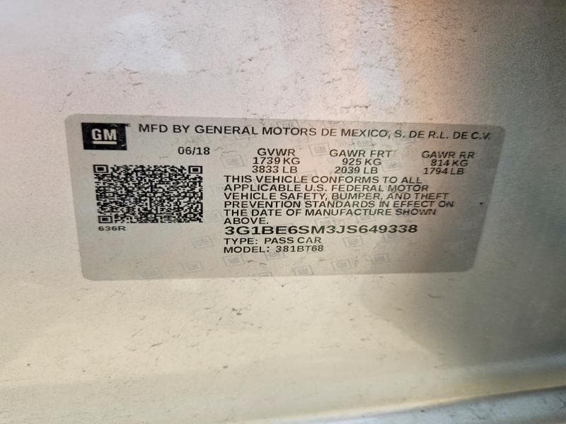 2018 CHEVROLET CRUZE LT 12