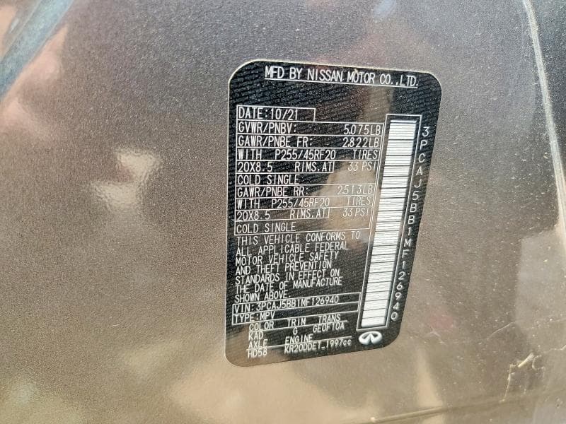 2021 INFINITI QX50 LUXE 14