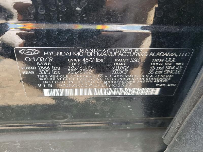 2020 HYUNDAI SANTA FE SEL 13