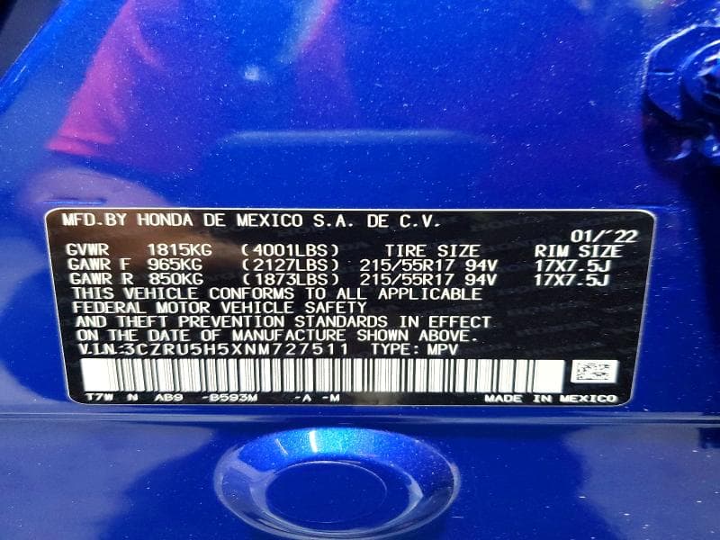 2022 HONDA HR-V EX 14