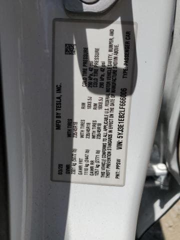 2020 TESLA MODEL 3 13