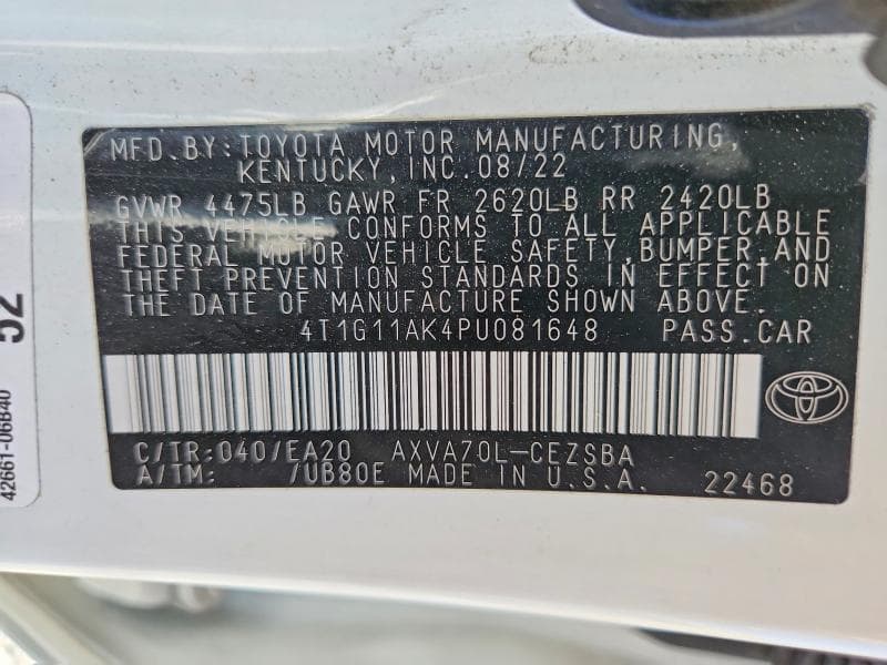2023 TOYOTA CAMRY SE 12