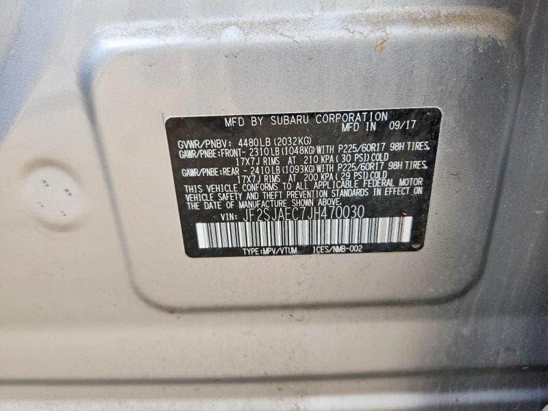 2018 SUBARU FORESTER 2.5I PREMIUM 12