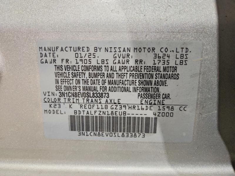 2025 NISSAN VERSA SV 13