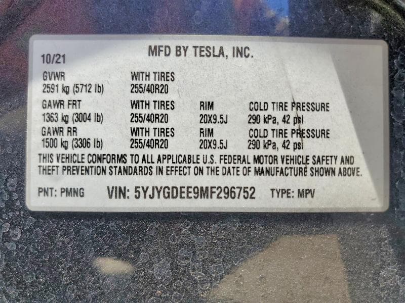 2021 TESLA MODEL Y 14