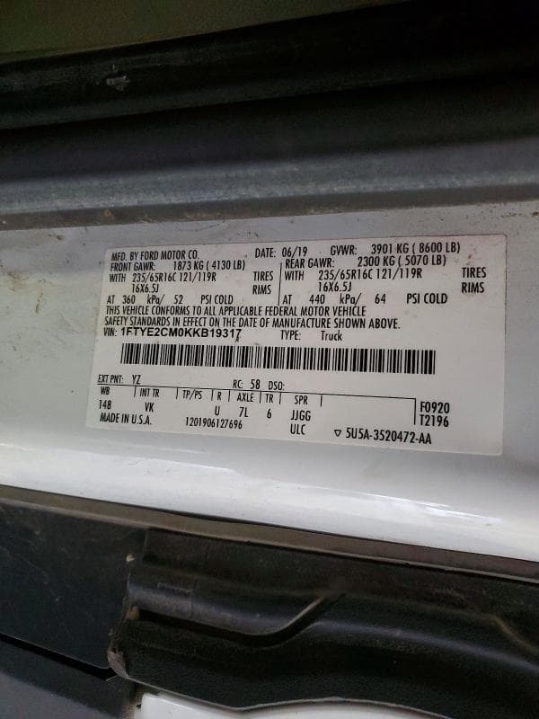 2019 FORD TRANSIT 150 DELIVERY VAN 13