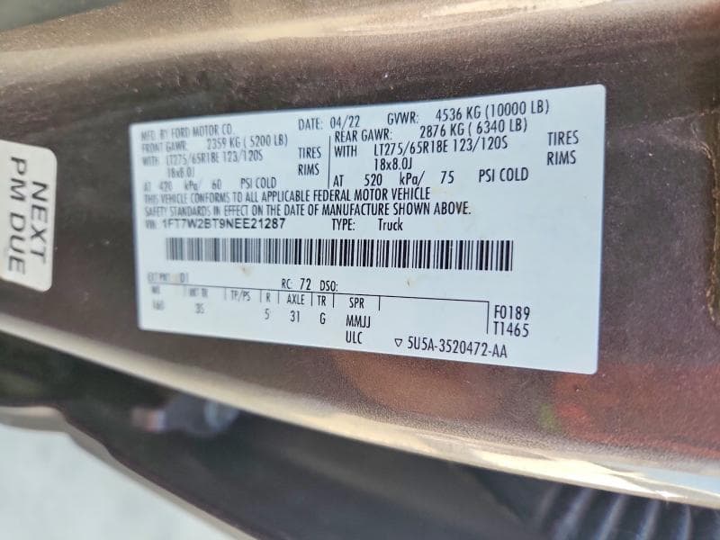 2022 FORD F250 SUPER DUTY 12