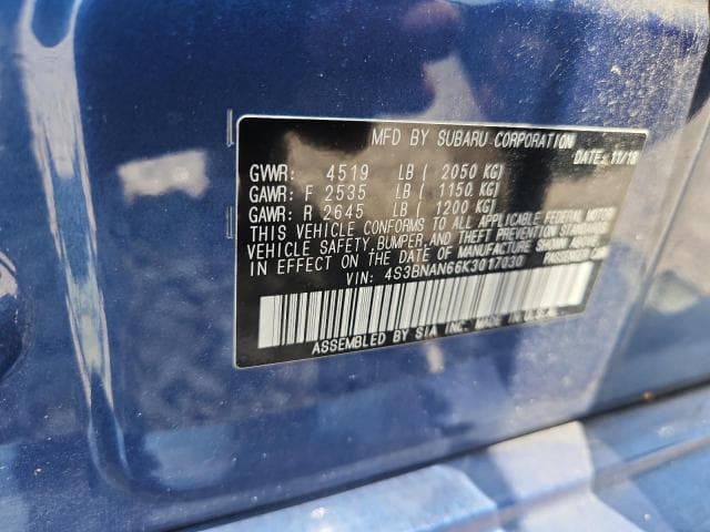 2019 SUBARU LEGACY 2.5I LIMITED 12