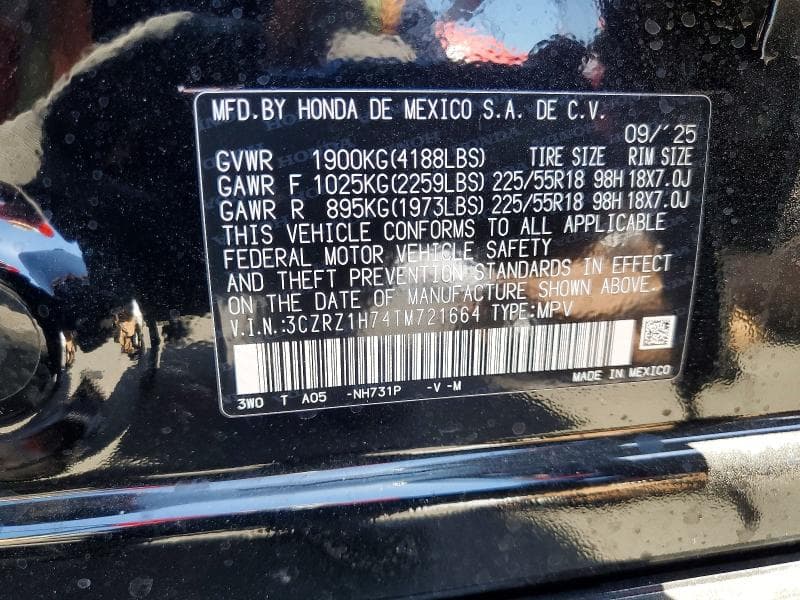 2026 HONDA HR-V EXL 13