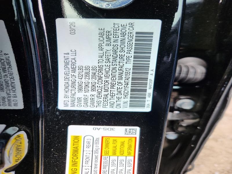 2026 HONDA ACCORD SE 12