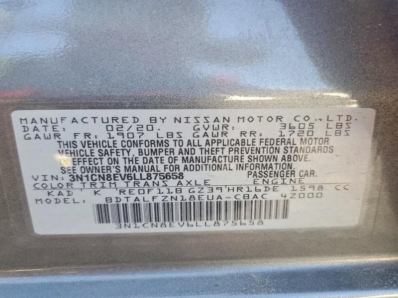 2020 NISSAN VERSA SV 12