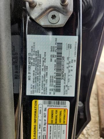 2020 FORD FUSION SEL 12