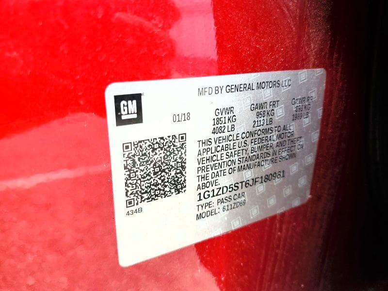 2018 CHEVROLET MALIBU LT 12