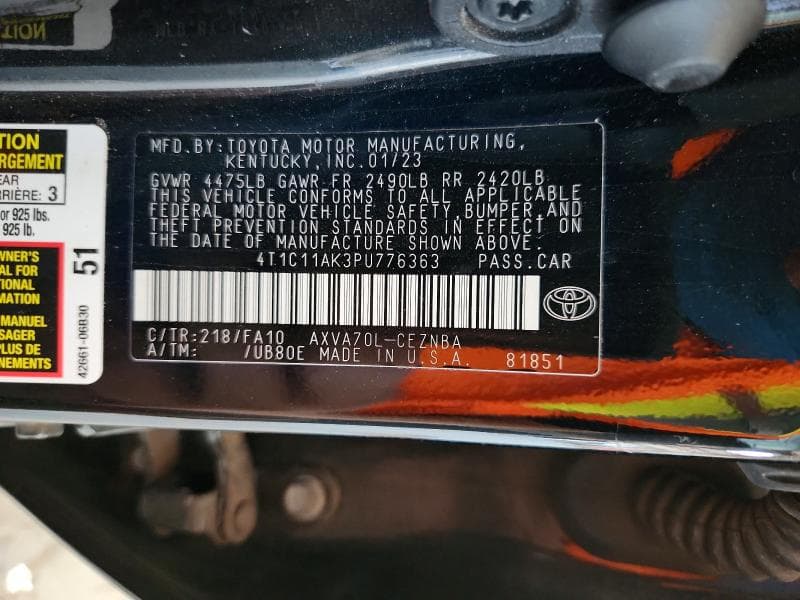 2023 TOYOTA CAMRY LE 12