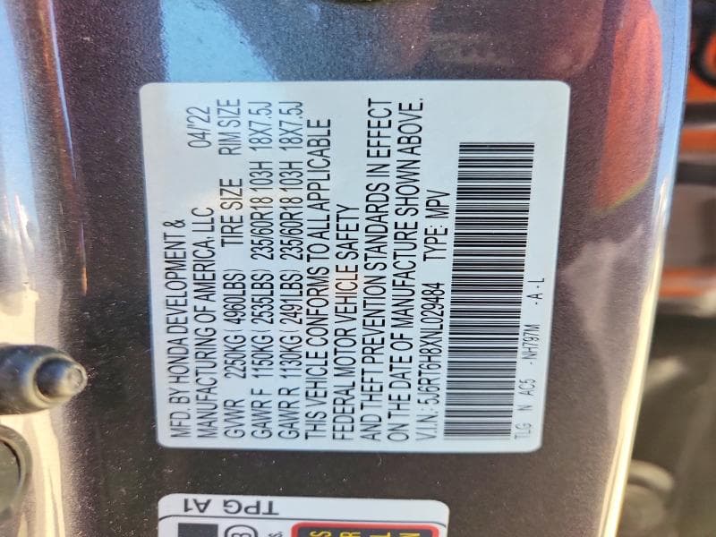 2022 HONDA CR-V EXL 14