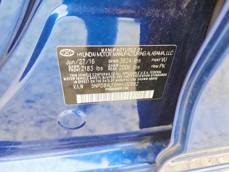 2017 HYUNDAI ELANTRA SE 12