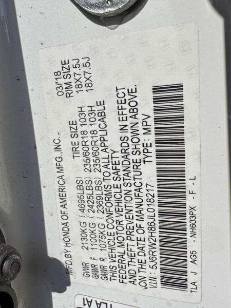 2018 HONDA CR-V EXL 10