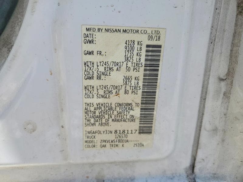 2018 NISSAN NV 2500 HD S 13