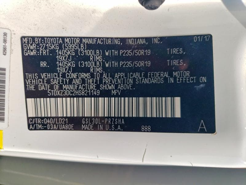 2017 TOYOTA SIENNA SE 13