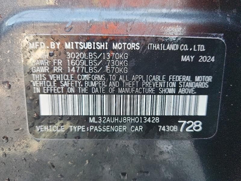 2024 MITSUBISHI MIRAGE ES 13