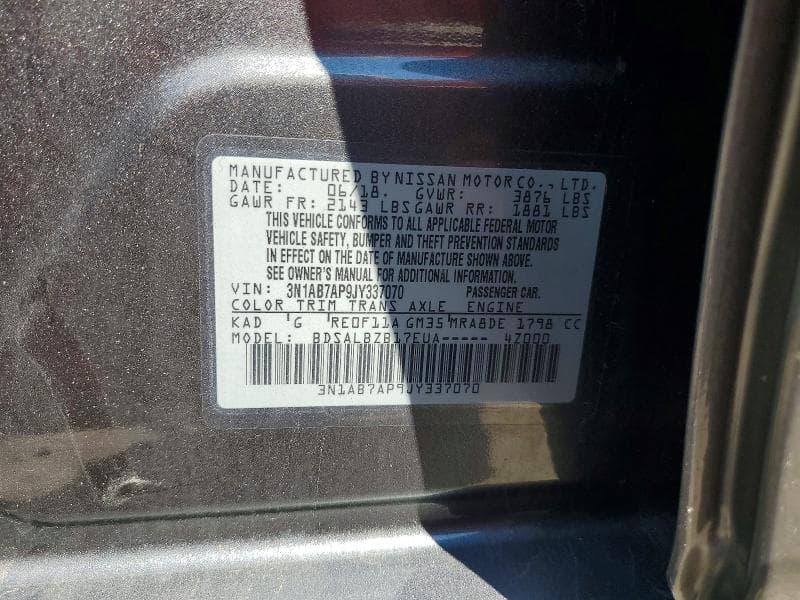 2018 NISSAN SENTRA S 12