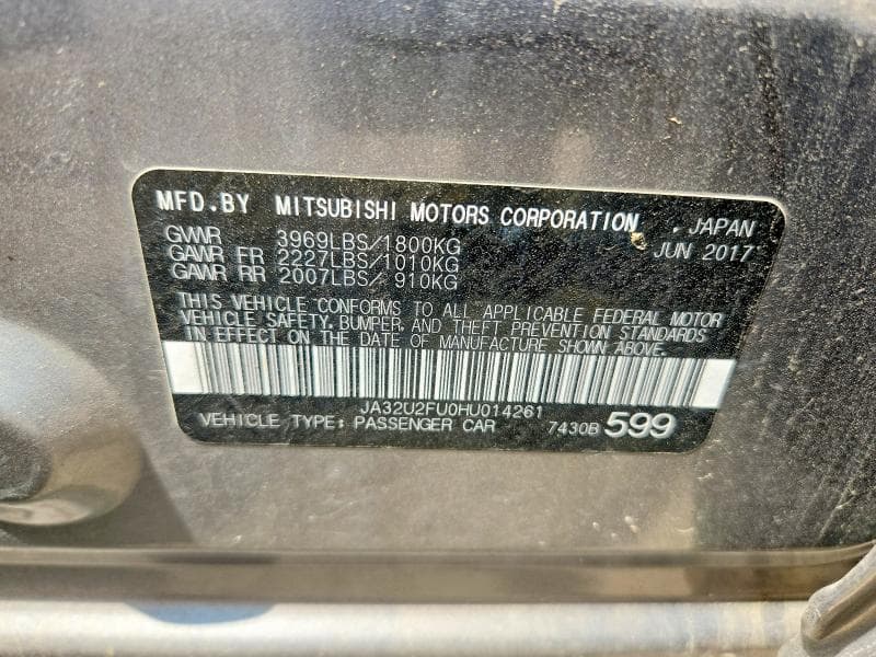 2017 MITSUBISHI LANCER ES 12