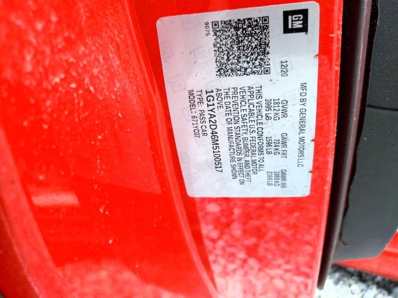 2021 CHEVROLET CORVETTE STINGRAY 1LT 12