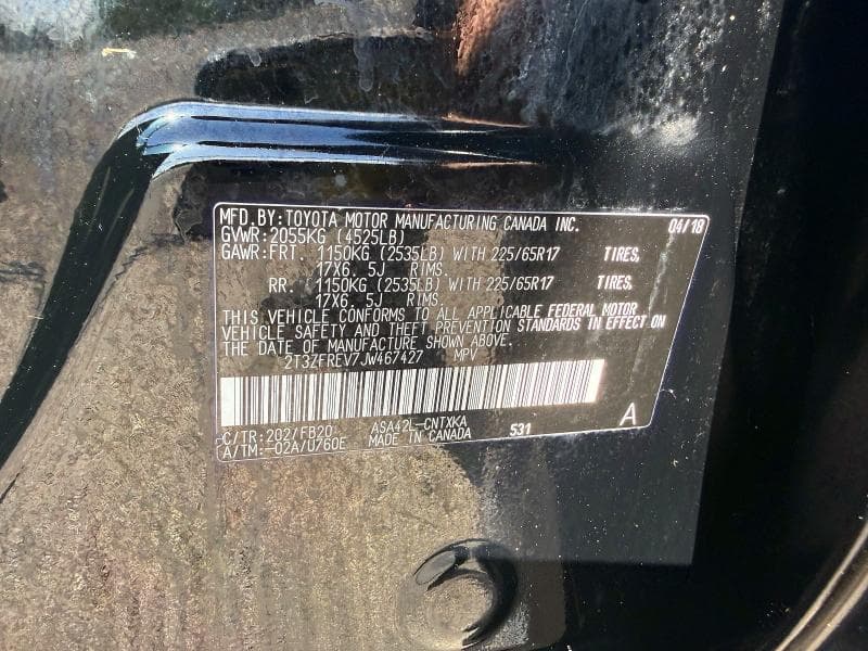 2018 TOYOTA RAV4 LE 10