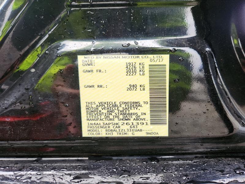 2017 NISSAN ALTIMA 2.5 SV 13