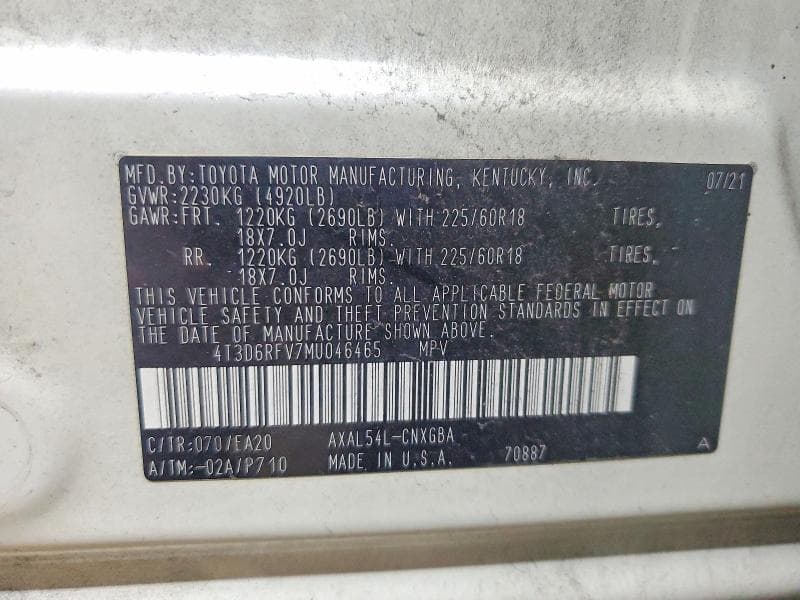 2021 TOYOTA RAV4 LIMITED 13