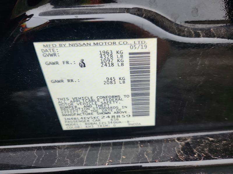 2019 NISSAN ALTIMA SL 13