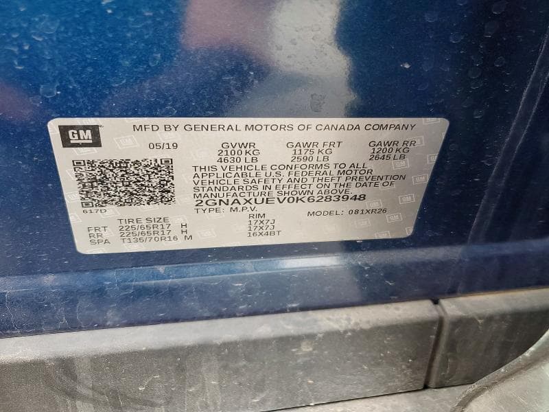 2019 CHEVROLET EQUINOX LT 12