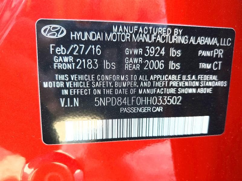 2017 HYUNDAI ELANTRA LIMITED 13