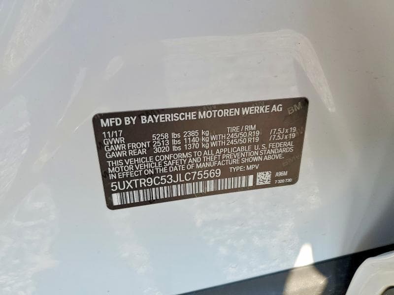2018 BMW X3 XDRIVE30I 13