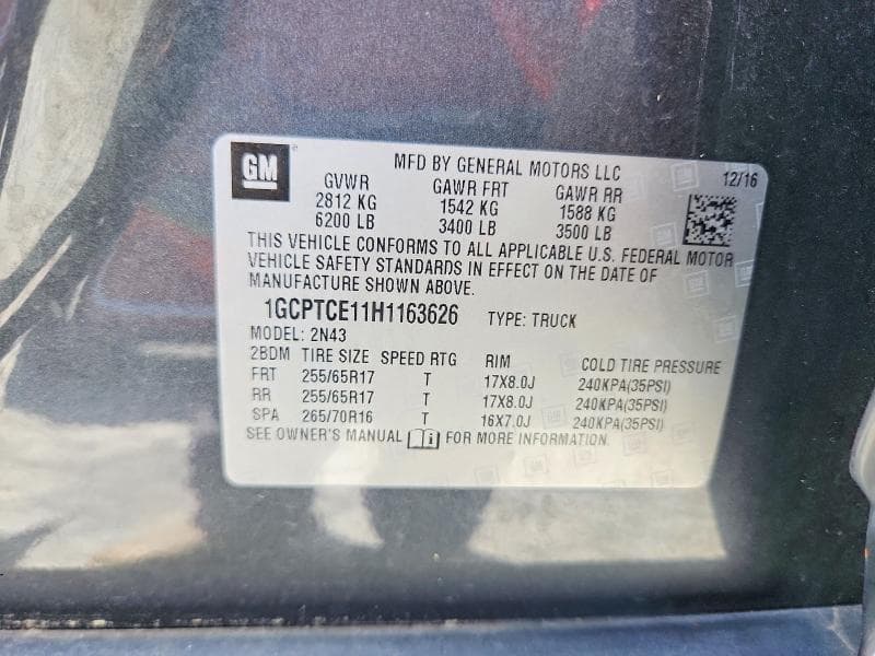 2017 CHEVROLET COLORADO LT 12