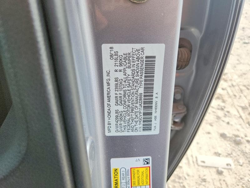 2018 HONDA ACCORD LX 12