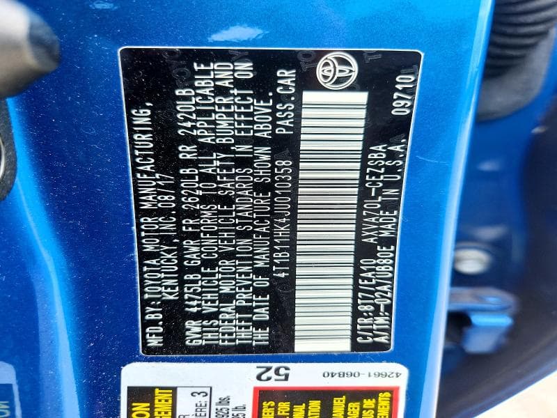 2018 TOYOTA CAMRY SE 13