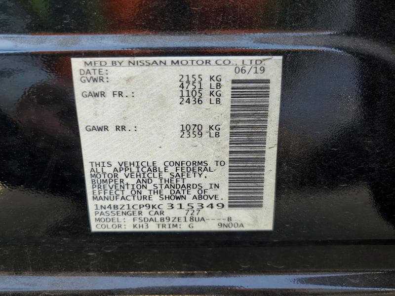 2019 NISSAN LEAF S PLUS 13