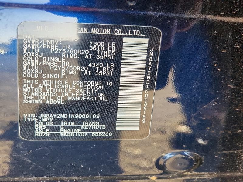 2019 NISSAN ARMADA SV 13