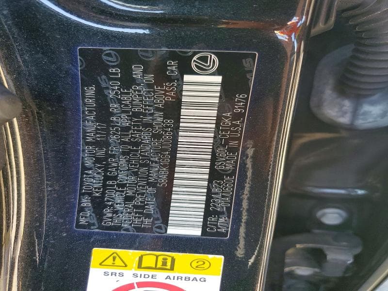 2018 LEXUS ES 350 12