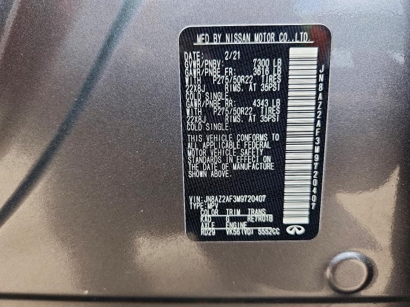 2021 INFINITI QX80 PREMIUM SELECT 13