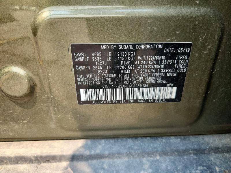 2019 SUBARU OUTBACK 2.5I LIMITED 13