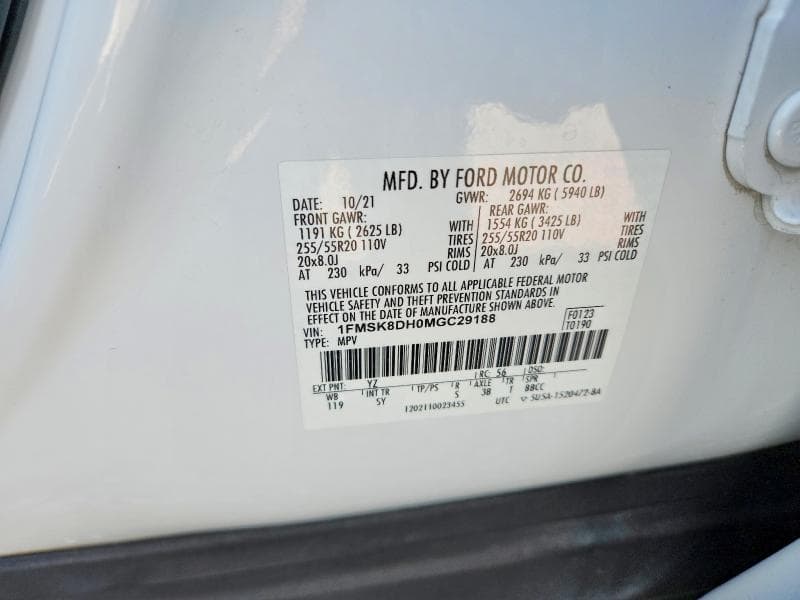 2021 FORD EXPLORER XLT 12