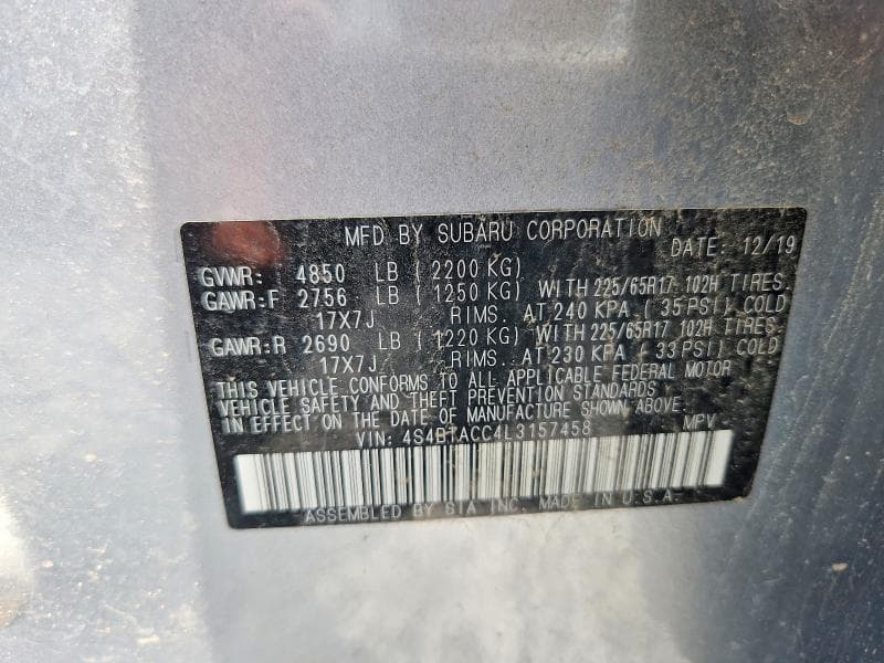 2020 SUBARU OUTBACK PREMIUM 13