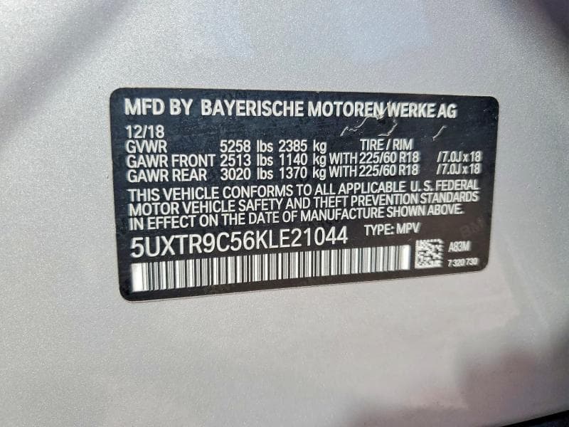 2019 BMW X3 XDRIVE30I 13