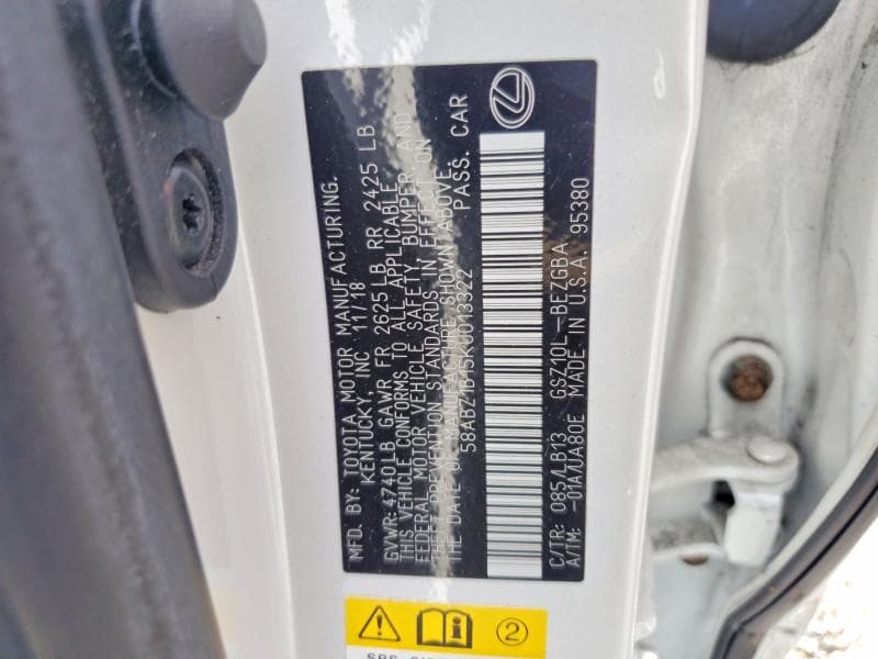 2019 LEXUS ES 350 12
