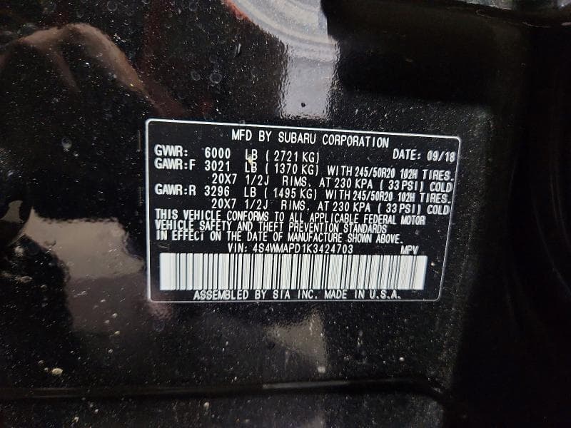 2019 SUBARU ASCENT LIMITED 13