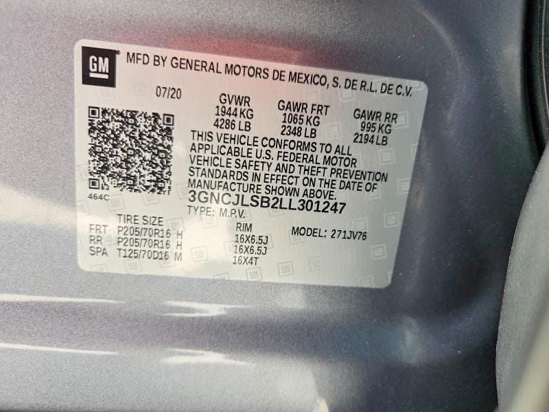 2020 CHEVROLET TRAX 1LT 14