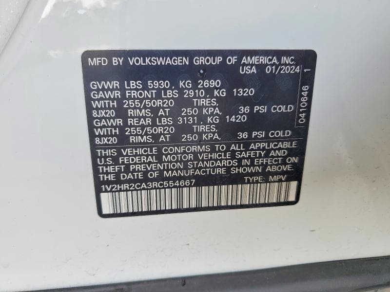2024 VOLKSWAGEN ATLAS SE 12
