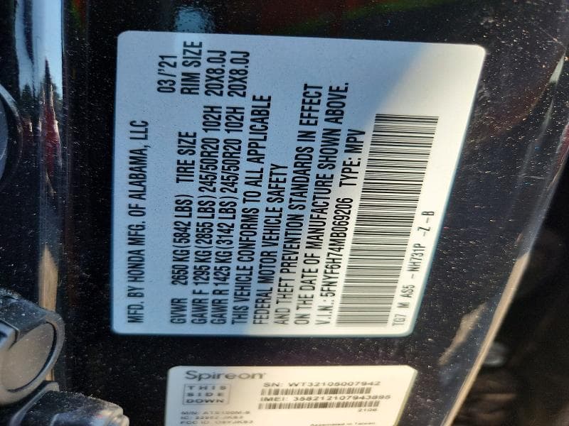 2021 HONDA PILOT BLACK 13